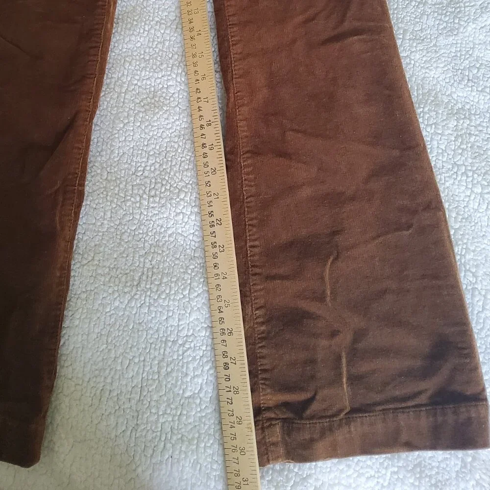 Talbots Mustard Gold Corduroy Wide Leg Flare Pants Vintage Style EUC